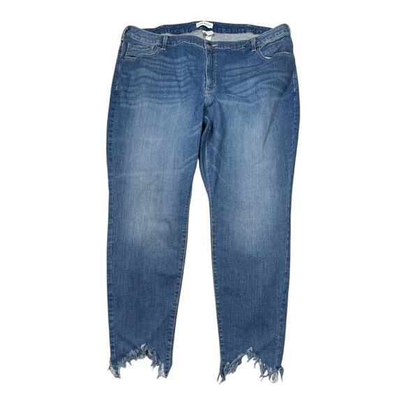 Lane Bryant Flex Magic Waistband Signature Mid Rise Skinny Frayed Jeans 26 Plus - Picture 1 of 5